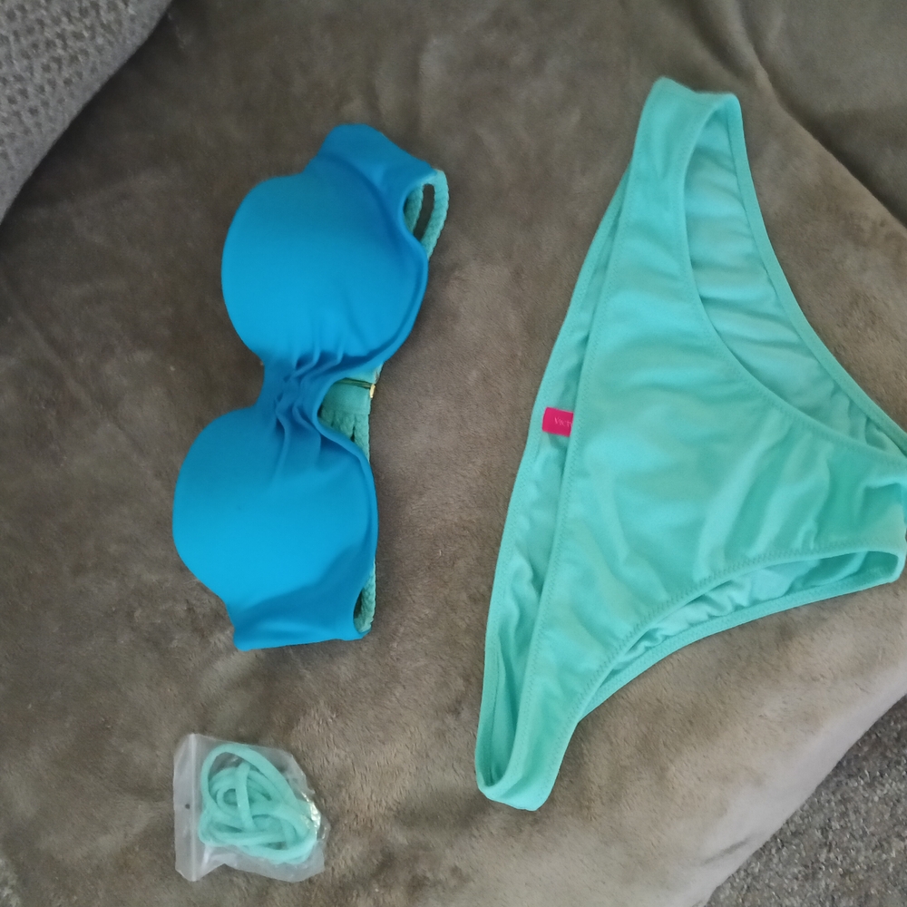 Victoria's Secret Blue and Green Bikini Set